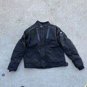 Roland Sands Designs RSD Mens Houston Motorcycle Jacket Sz L Black Cotton